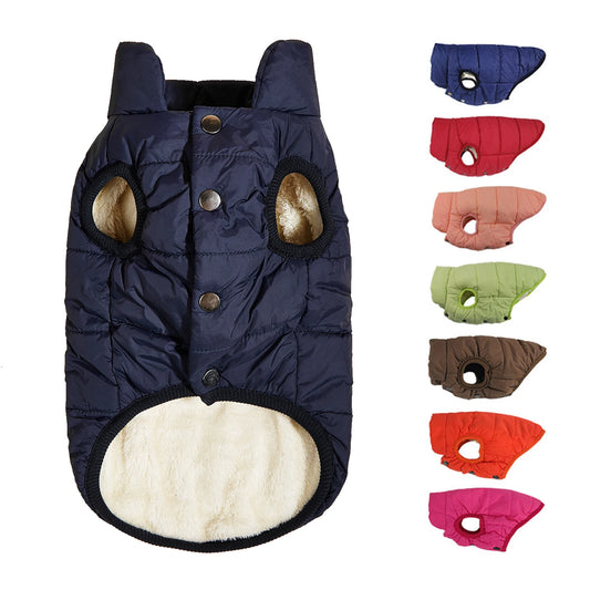 Winter Dog Vest with Fleece Cotton Lining